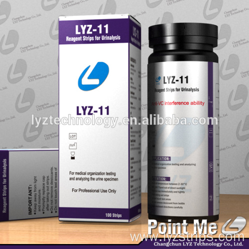 Accurate 11 parameters urinalysis reagent test strips